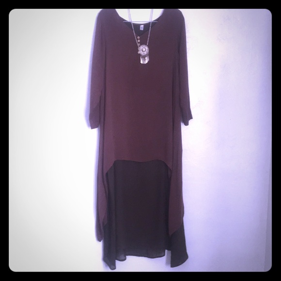 Hanyi Fushi Large Maxi Brown Dress - Picture 1 of 9